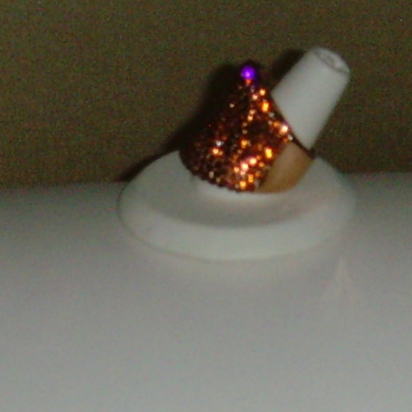 Joan Boyce Rose-Gold Tone and Dk Topaz Colored R/S Concave Style Ring - Size 7 - Picture 14 of 15